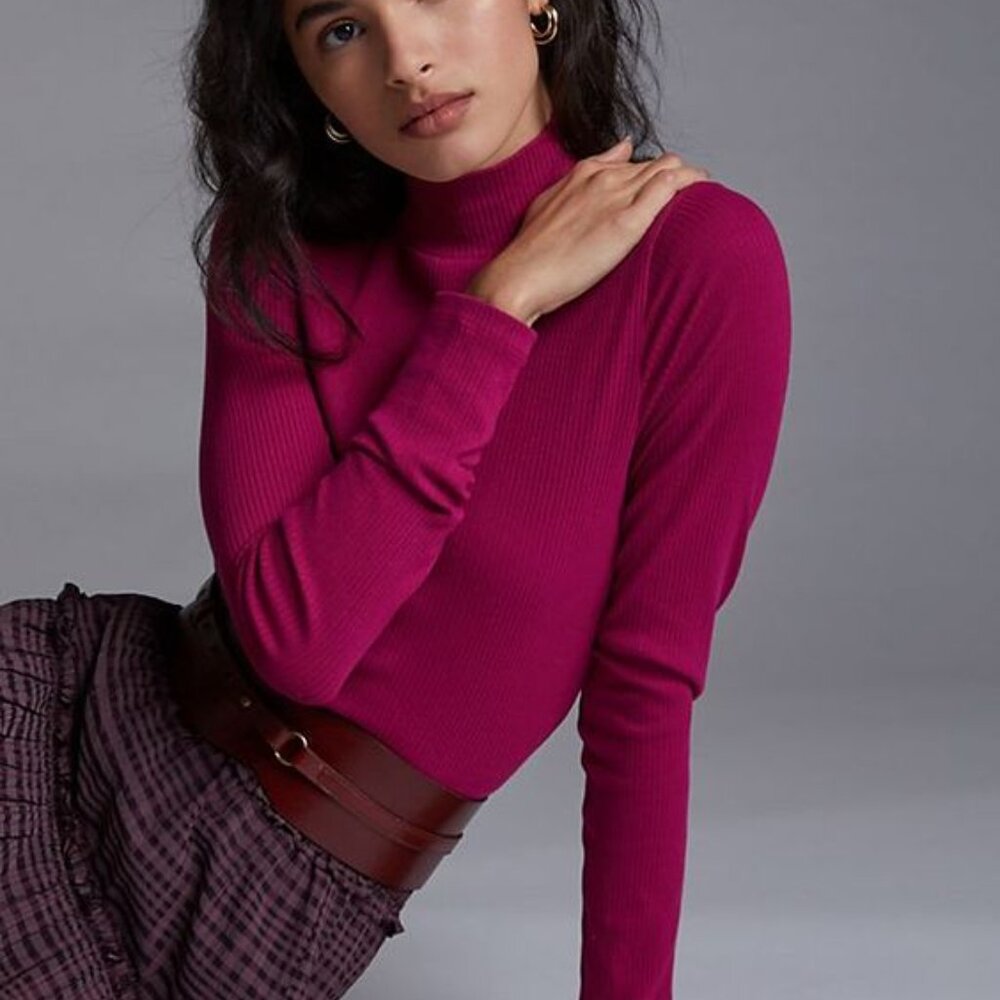 Maeve Ribbed Turtleneck by Anthropologie